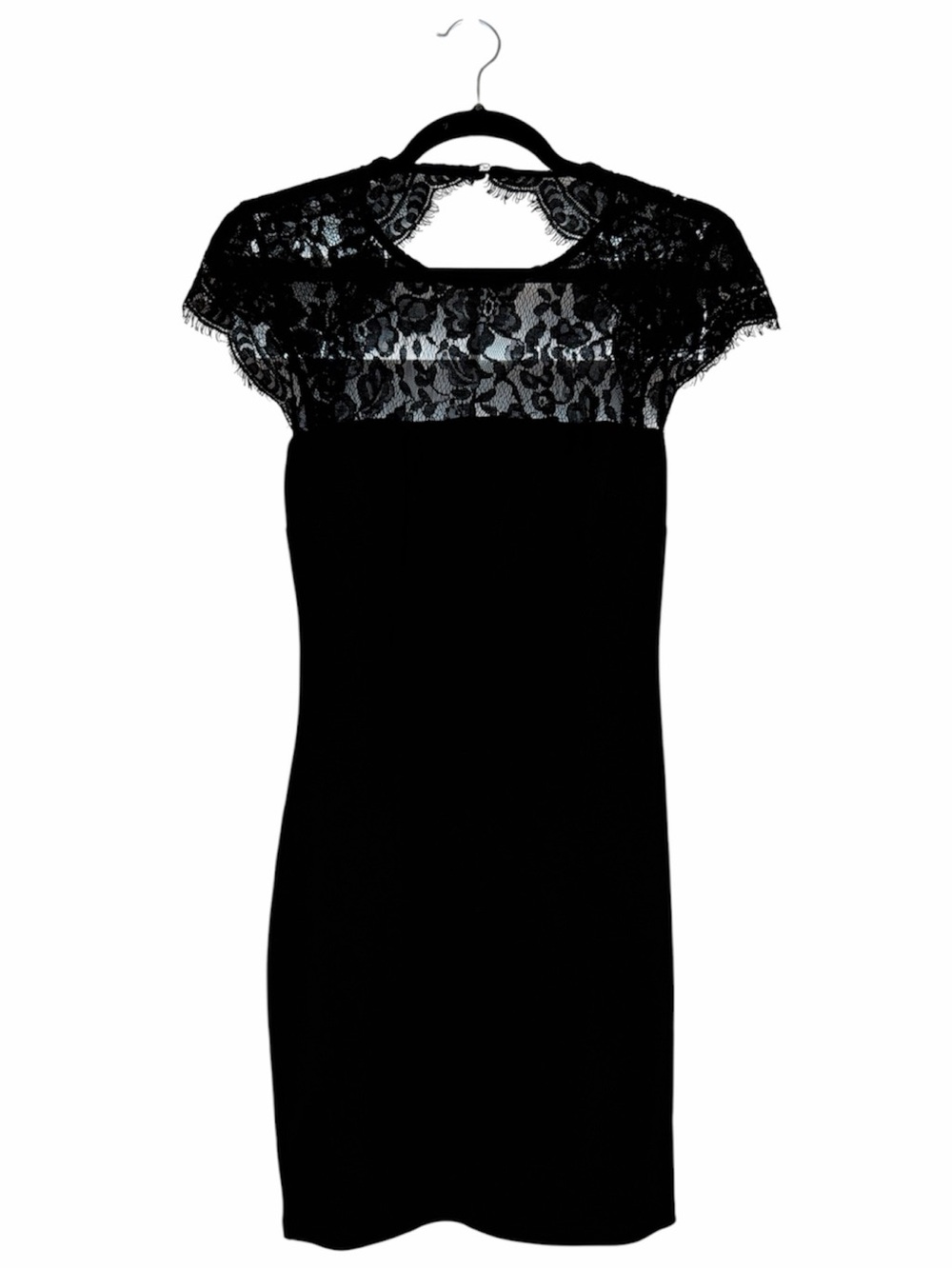 Lulu's Black Lace Yoke Midi Dress
